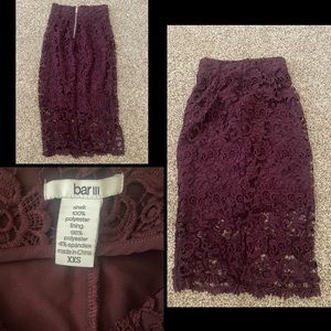 Burgundy lace skirt